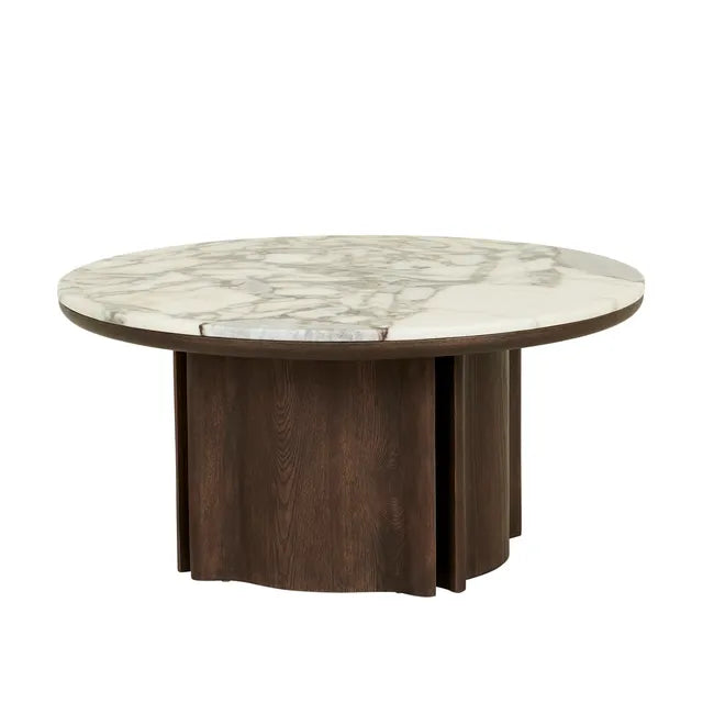 Leon Marble Coffee Table - Matt Ocean Marble - Tobacco Ash