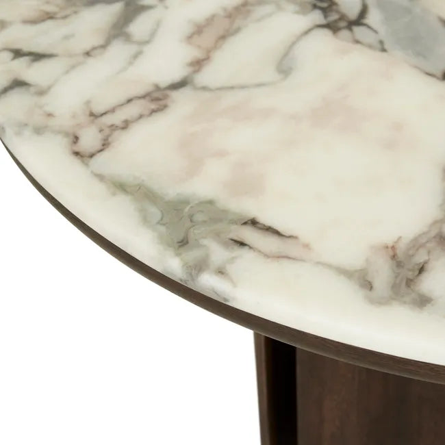 Leon Marble Coffee Table - Matt Ocean Marble - Tobacco Ash