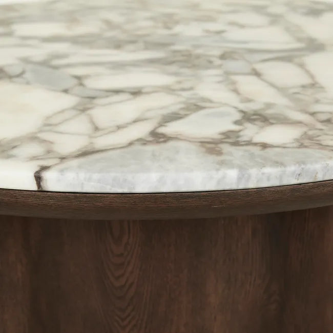 Leon Marble Coffee Table - Matt Ocean Marble - Tobacco Ash